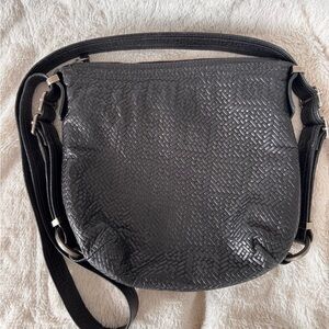 Rough & Tumble Woven Black Leather VHH Vintage Hoop Hobo crossbody backpack